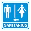 GS-043 SEÑALAMIENTO BAÑOS HOMBRE MUJER FLECHA